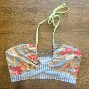 Seea Floral and Striped Bikini Top